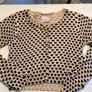 Sweet Secrets Heart Pattern Cardigan with Rhinestone Collar